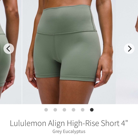 Lululemon Align High Rise Short 4" Grey Eucalyptus Biker Women's Size 4 W7BY6S - Picture 1 of 6